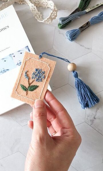 بسته بندی کاغذدوزی طرح گل آبی