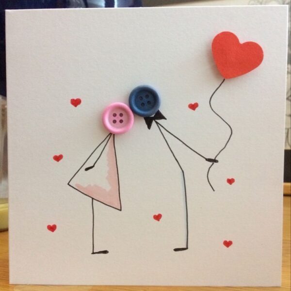 نقاشی با دکمه طرح بوسه