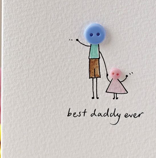 نقاشی با دکمه پدر دختری