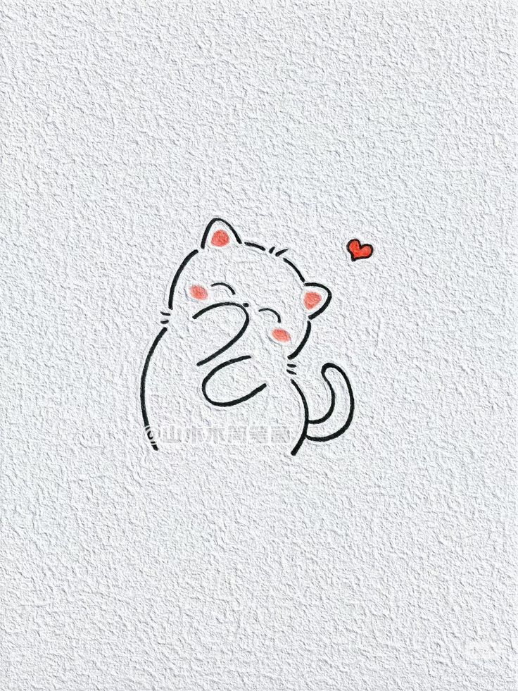 نقاشی گربه کوچولوی دستی